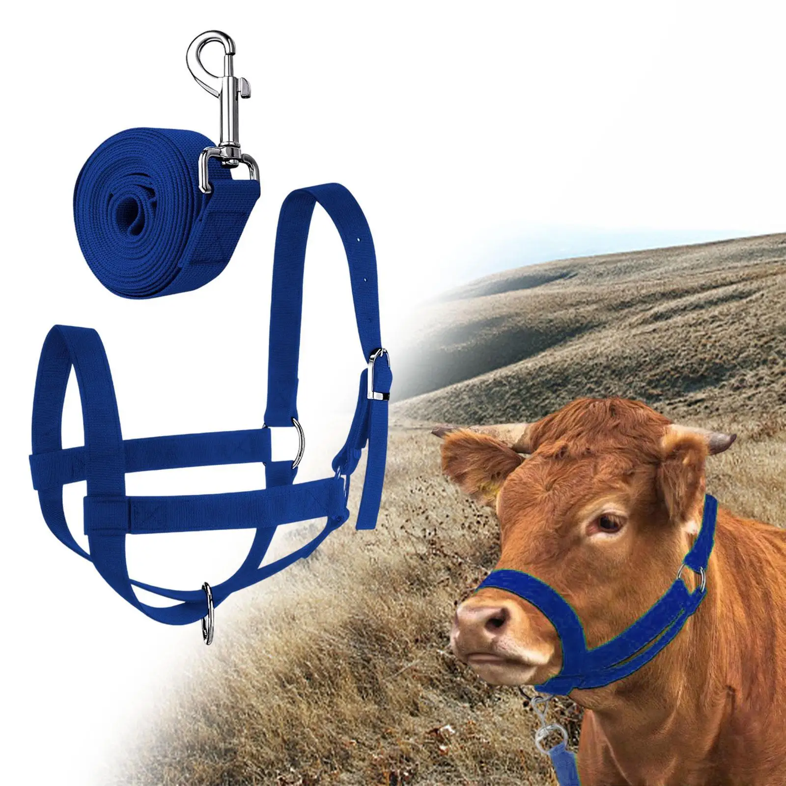 corda-de-tracao-ajustavel-de-nylon-para-gado-bezerros-ternos-cavalos-ovelhas-e-cabras-para-manejo-em-fazendas-e-ranchos