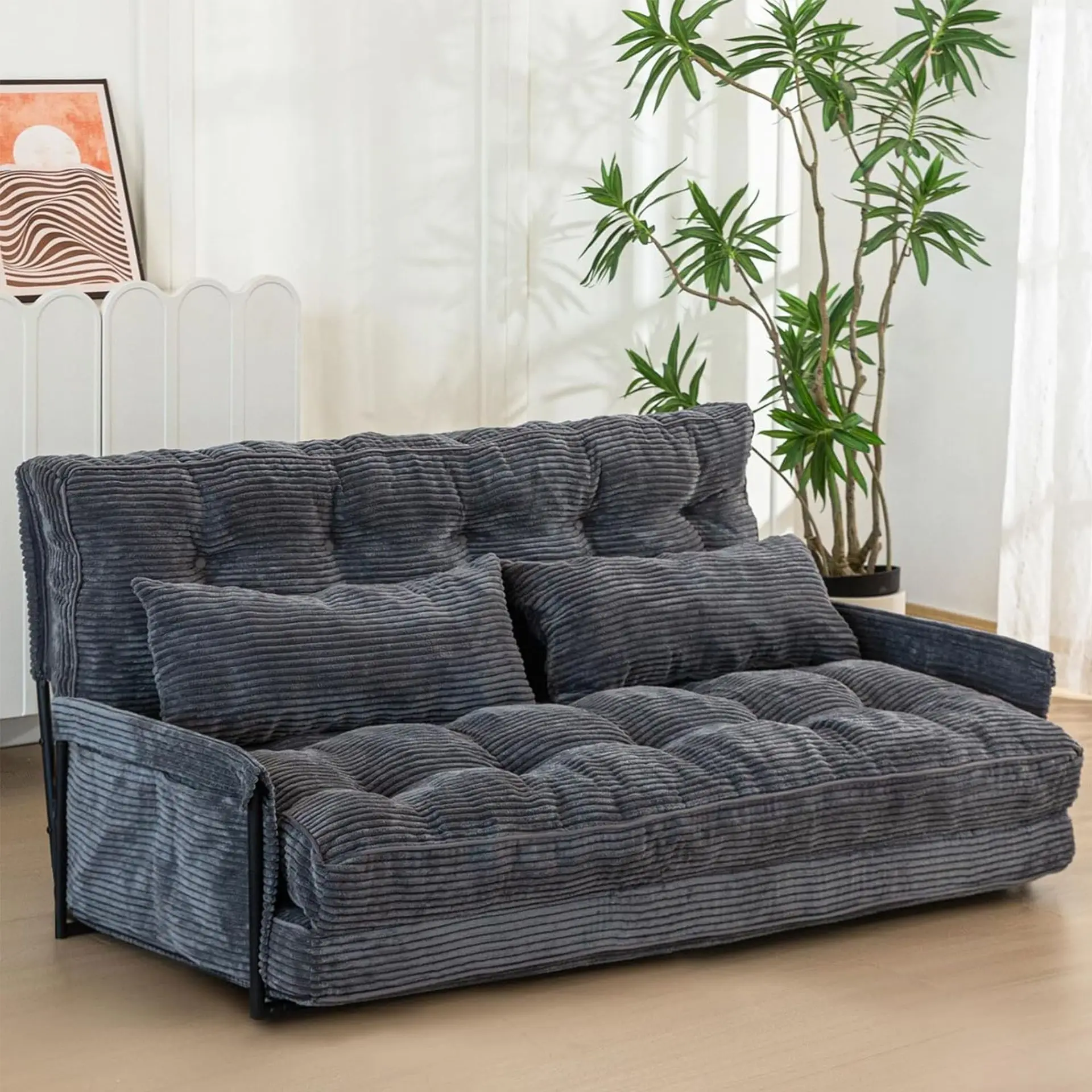 

Adjustable floor sofa integrated dual-purpose multi-functional folding lazy sofa