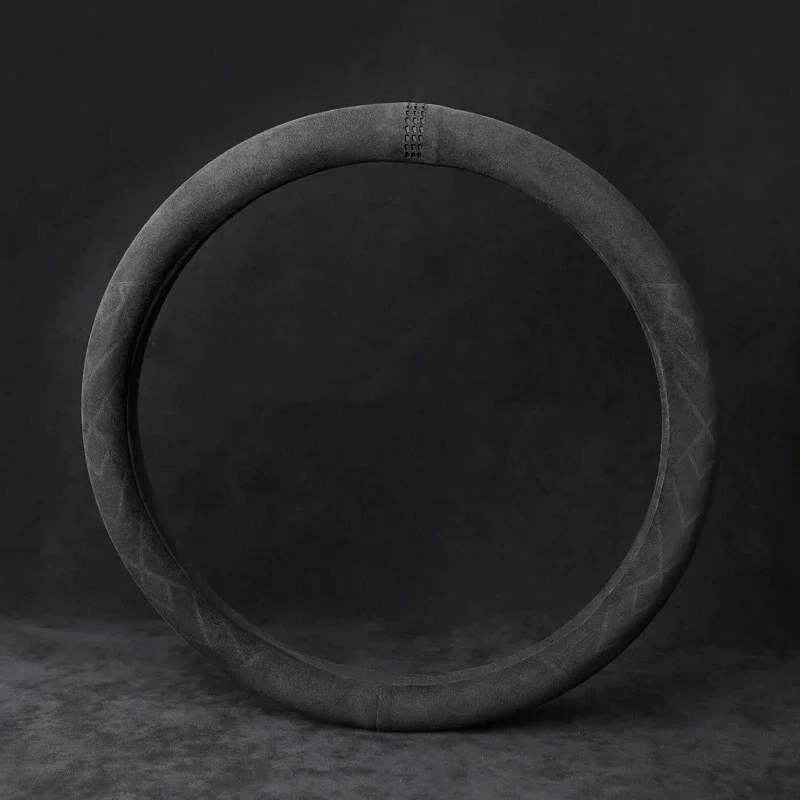 New Suede Steering Wheel Cover, Suitable for All Seasons, Simple and Elegant, Non-Slip, Sweat-Absorbent, Wear-Resistant, Breatha