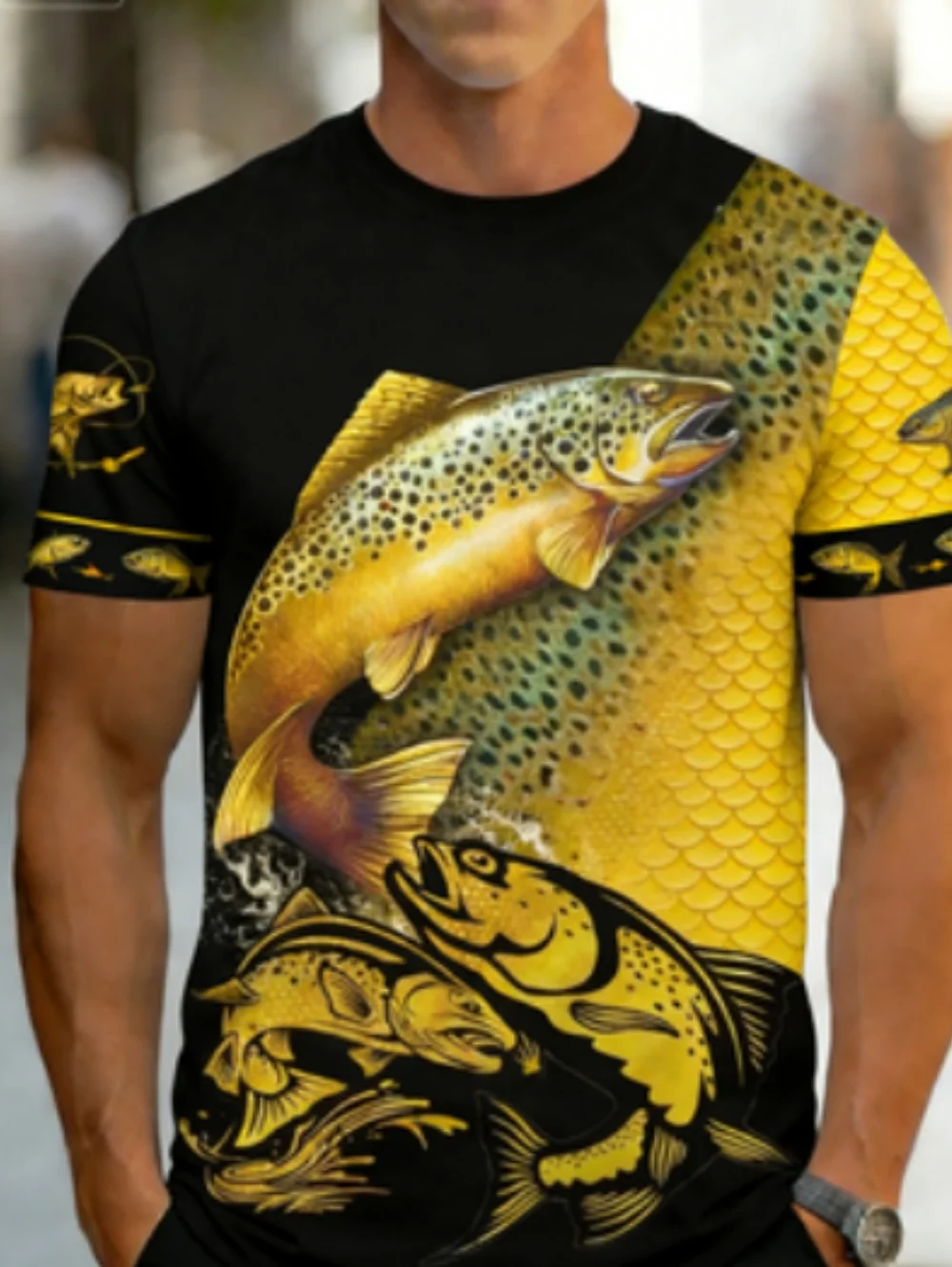

Летняя винтажная одежда с принтом рыбы, мужская винтажная одежда с круглым вырезом, футболки, рубашки, футболка с графическим рисунком, футболка с короткими рукавами, футболка для мужчин, топы