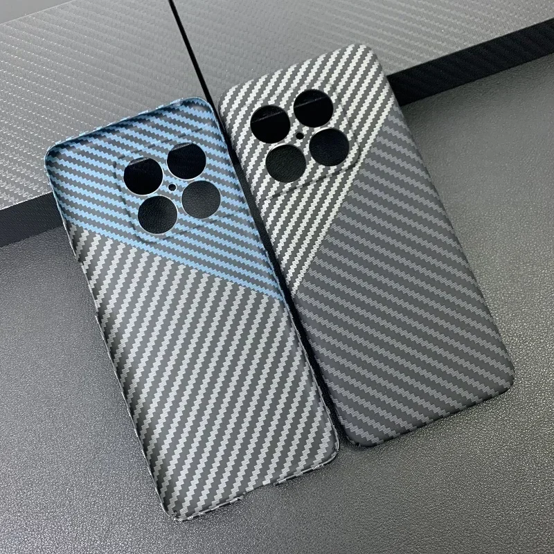 Carbon Fiber Stripe Case For Oneplus 10T 10 Pro PC Material Shockproof Case For Oneplus ACE 10R 9 Pro Full Edge Back Cover Funda