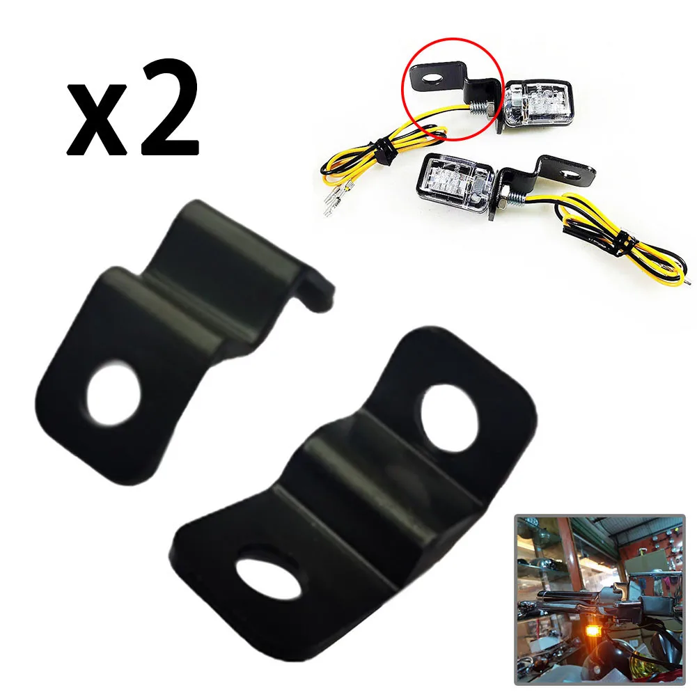 

2x Motorcycle Turn Signal Indicators Lights Bracket Universal Headlamp Clamps Mount Holder Bracket Accessories