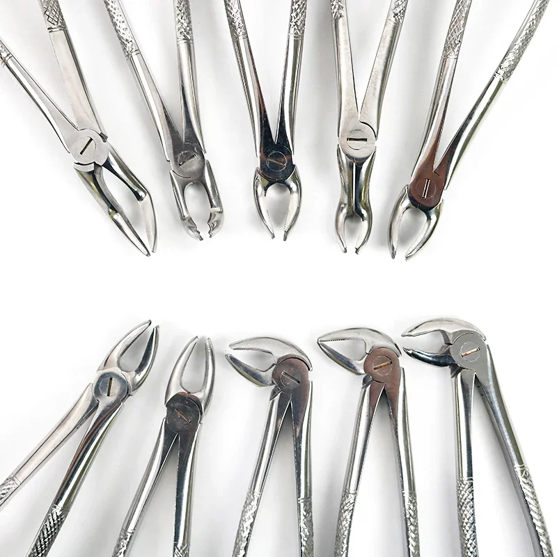 

10pcs/set Orthodontic -Extraction Forceps Kit Stainless Steel Minimally Invasive Pliers for Adults