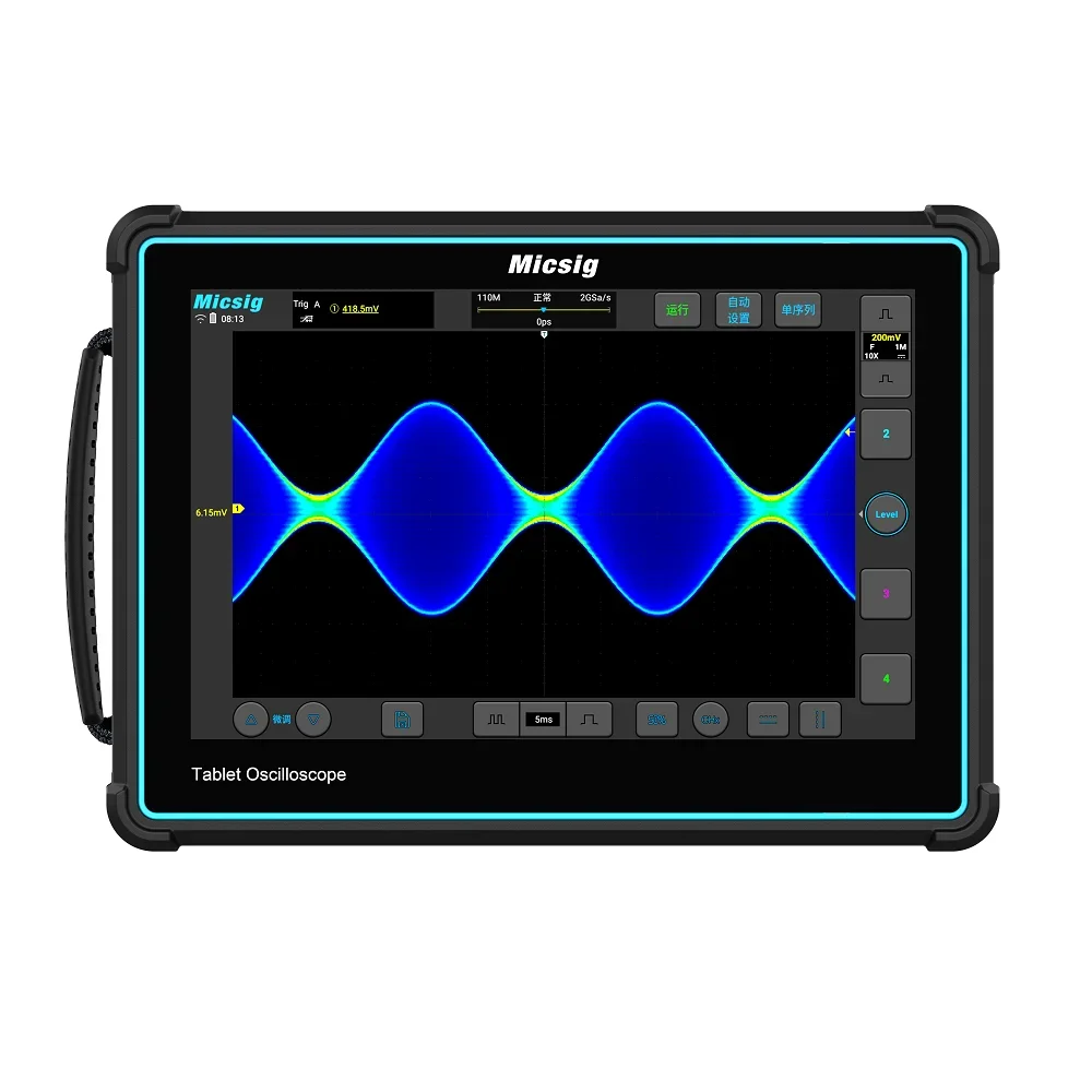 Tablet Oscilloscope Touchscreen Oscilloscope 2Channels 200MHz 1GSa/s TO2002