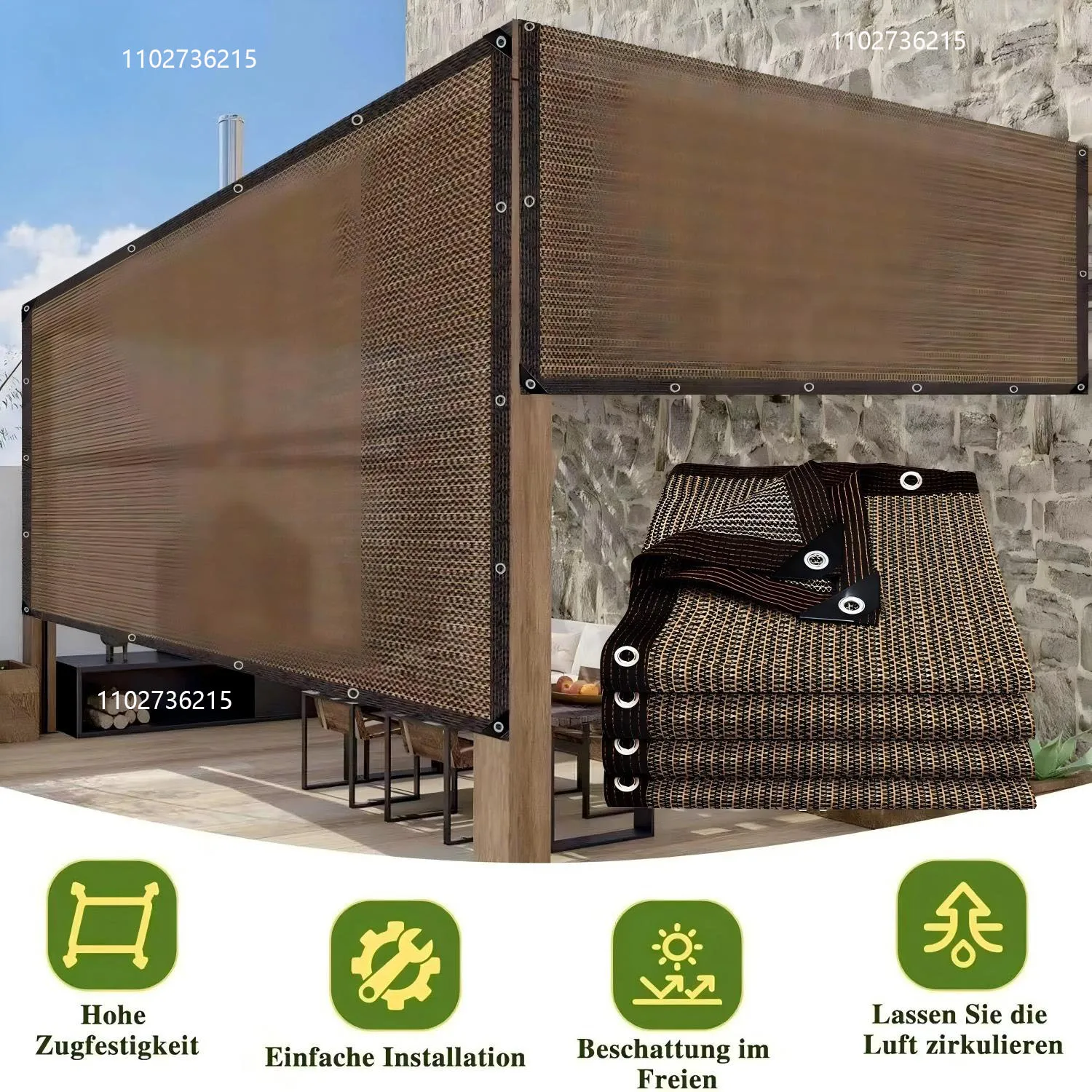 Outdoor Garden Sunshade Net, Terrace Sunshade, Camping Sunshade Net, UV Protection, HDPE Sunscreen Cloth