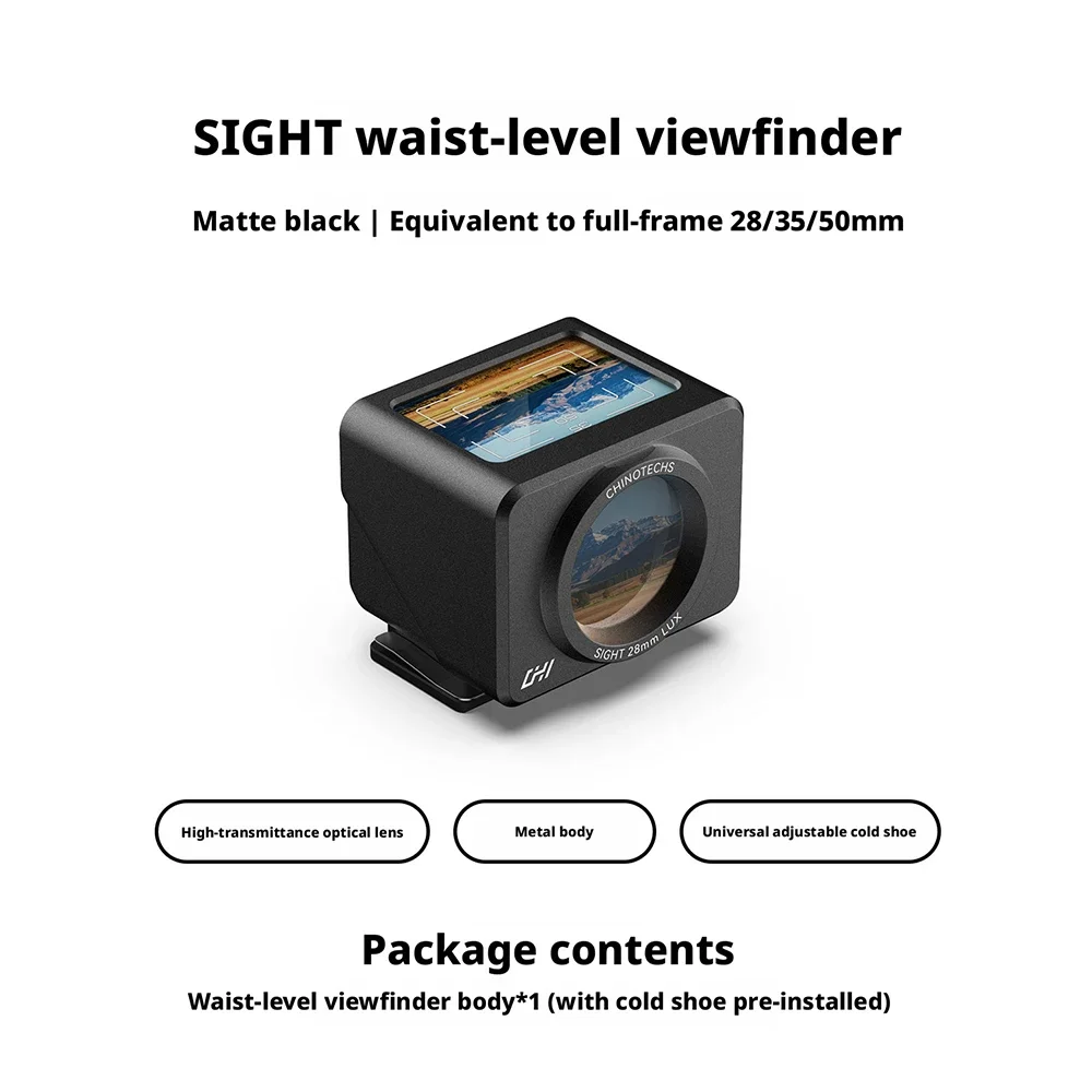 CHI 28mm/40mm/35mm/50mm Kamera Universal Metall Waist-Level-Sucher mit Punktsicht und Sucherkappe CHINOTECHS