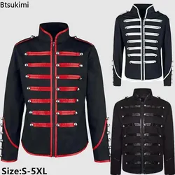 2026 Men's Medieval Steampunk Gothic Tops Jacket Vintage Stand Collar Cosplay Costume Rock Frock Coats Male Retro Punk Jackets