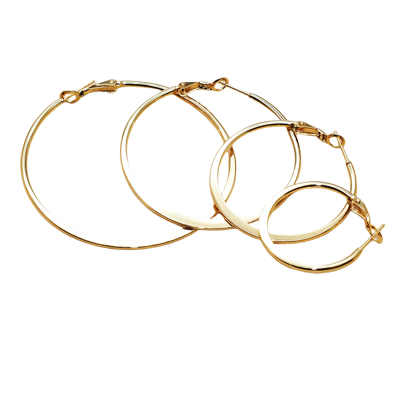 Herren Damen 30mm-60mm Goldfarbene Creolen Kreis 316L Edelstahl Ohrringe IP-Beschichtung Nicht Verblassend Allergiefrei – Detail 1