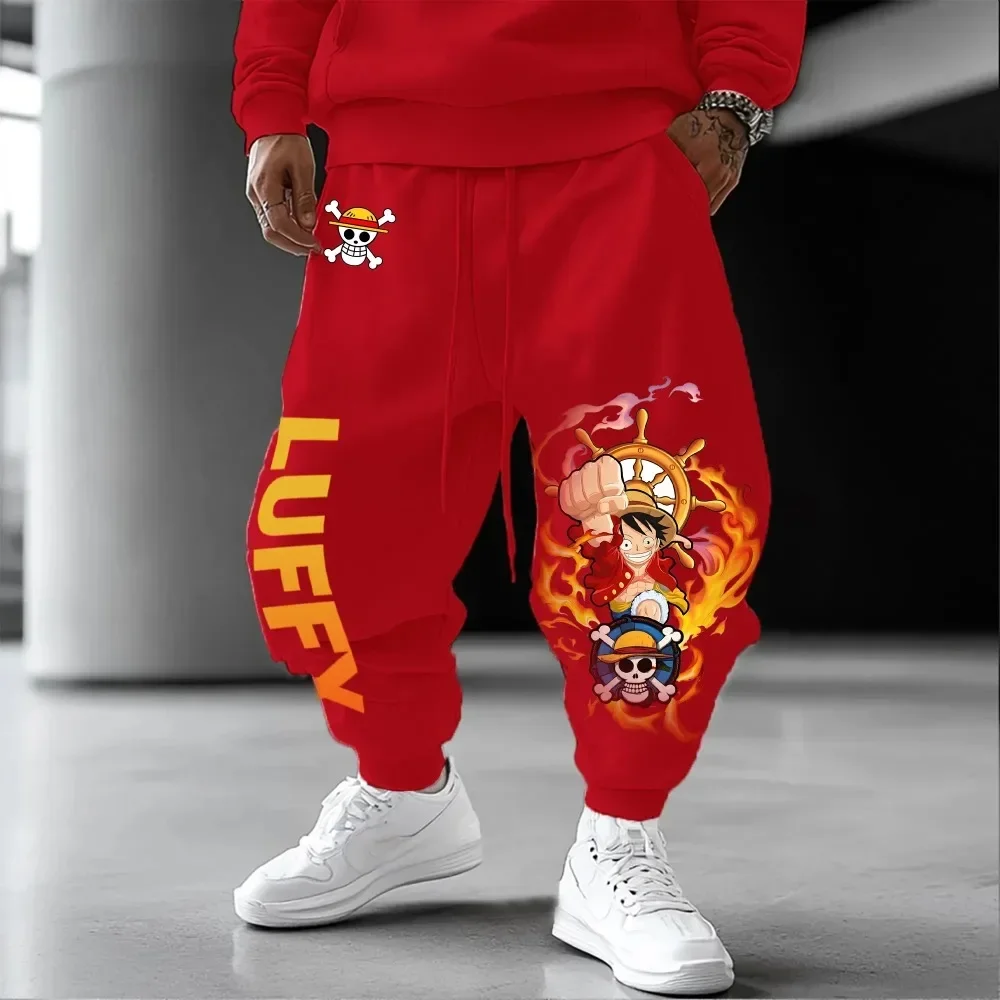 

ONE PIECE Men's Pants Trousers Sweatpants Monkey D. Luffy Anime Spring And Autumn New Punk Basic Harajuku Jogger Pants Winter