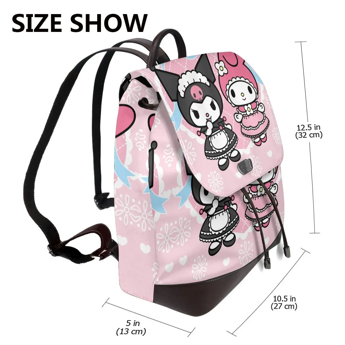 Sanrio Kuromi New Hot Women’s Backpack Designer High Quality Leather Simple Fashion Backpack Large Capacity Backpack