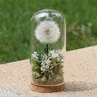 Popular Preserved Flower Gift with Glass Dome and Dandelion - Ideal for Mother's Day, Qixi, Valentine's, Birthdays & Weddings