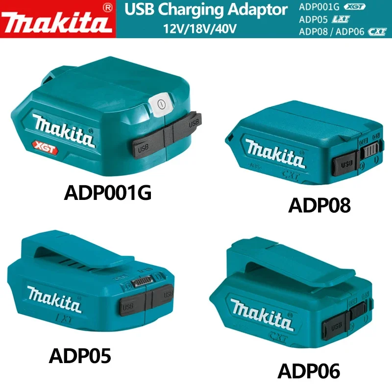 Makita 12V/ 18V / 40V Lithium Battery Adapter,USB Power Source Adapter ADP001G ADP05 ADP06 ADP08 Battery Charging Converter