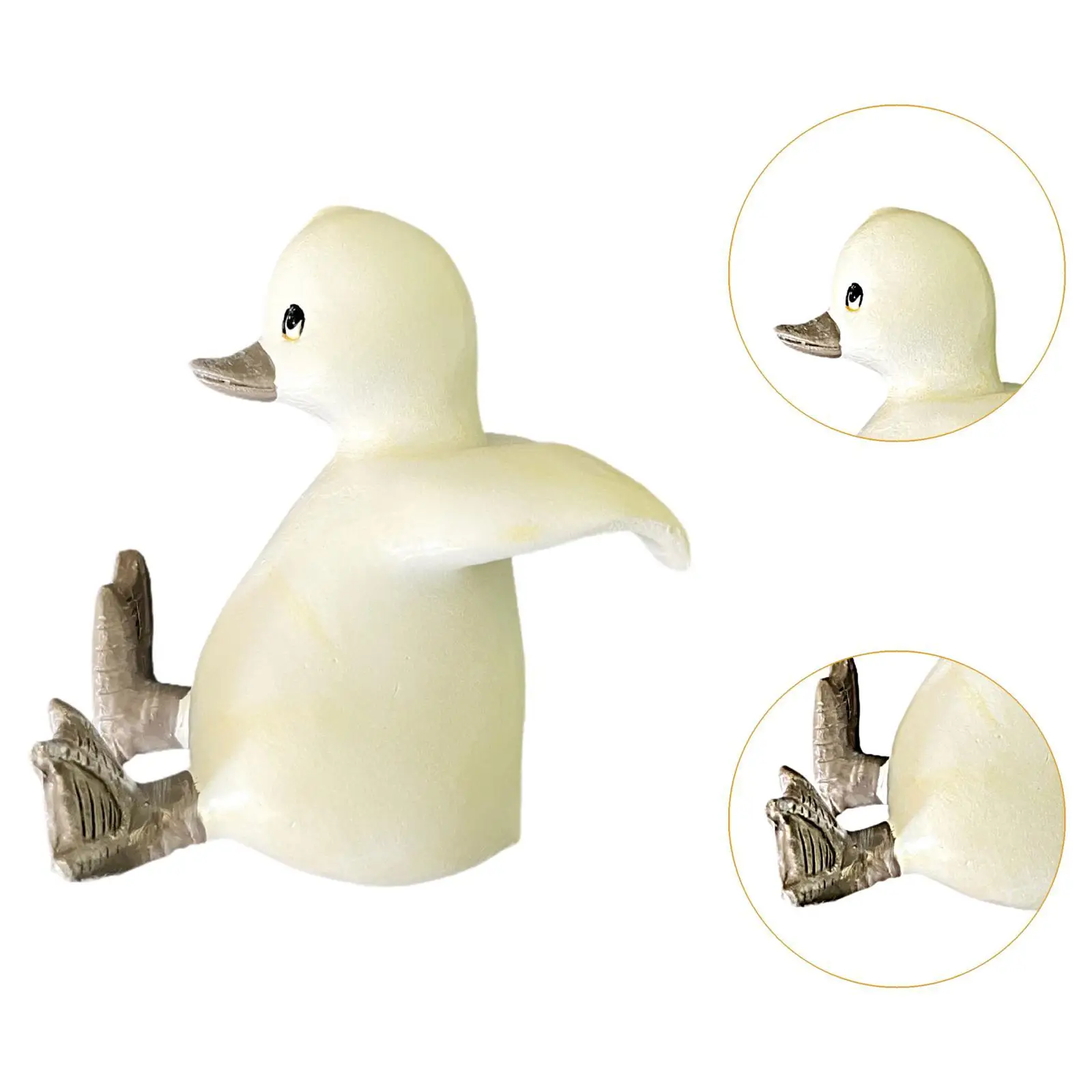 Micro Duck Sculpture Resin Garden Decorations Figure for Outdoor Pond Flower Bed Yard Patio Decor