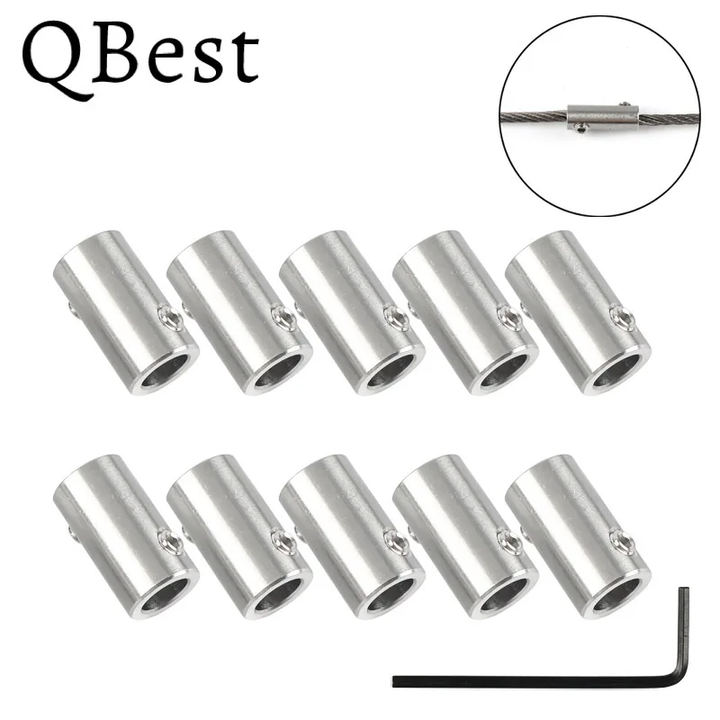 

10pcs Handscrew Clamp Fore Wire Rope 304 Stainless Steel Clip Bolts Buckle With Hexagon Double Screws For 2/3/4/5/6/8/10/12mm