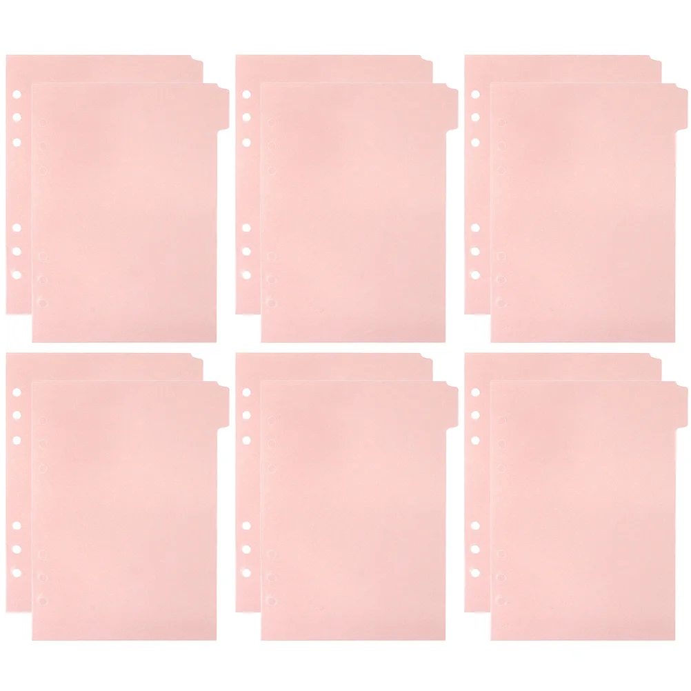 12 Pcs Binder Divider Tabs Partition Baffle Clips Loose-leaf Page Markers Label