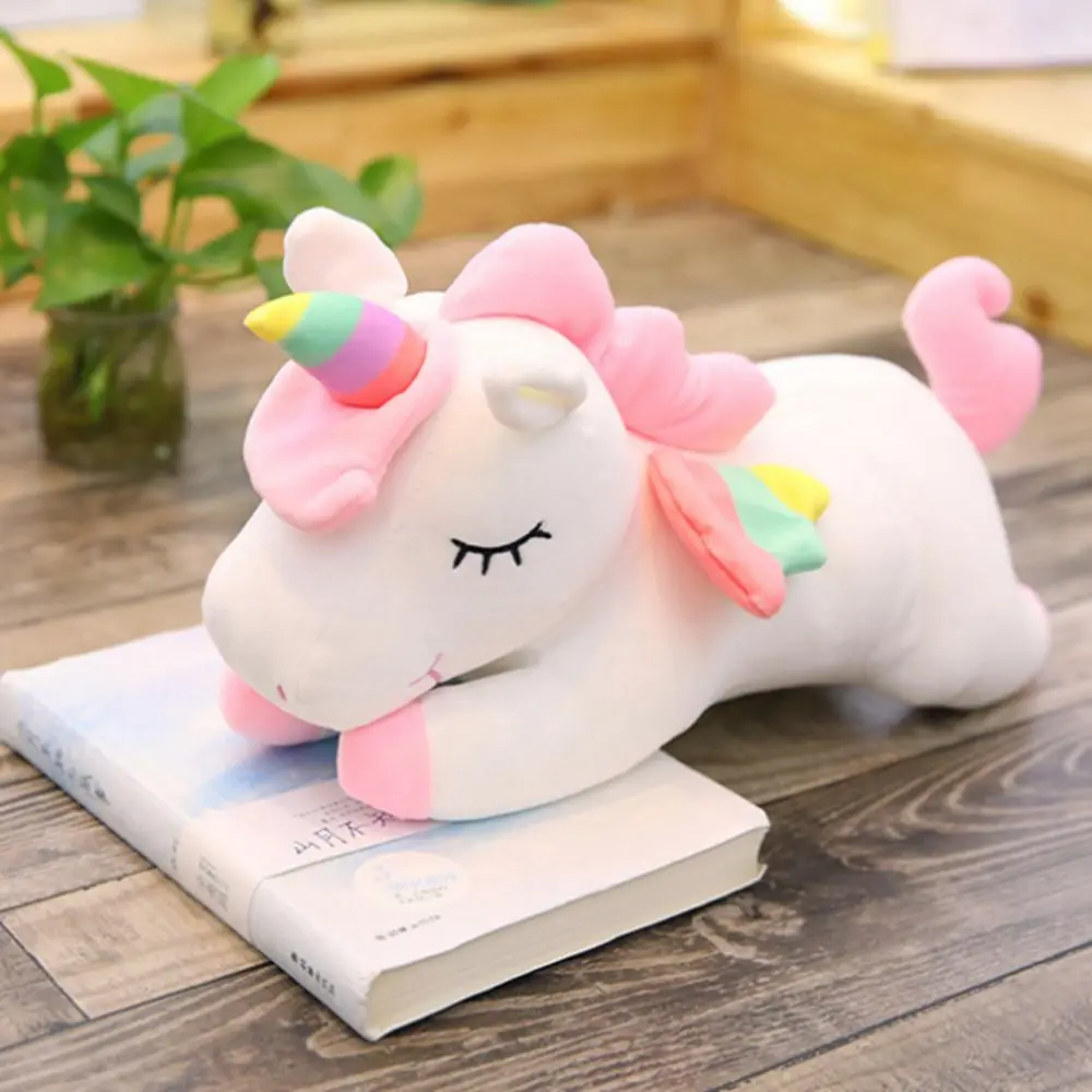 28CM birçok boyutu Unicorn Action Figure peluş oyuncak Huggable ayı bebek bebek kız uyku uzun yastık sevimli yatak Gir şenlikli hediye