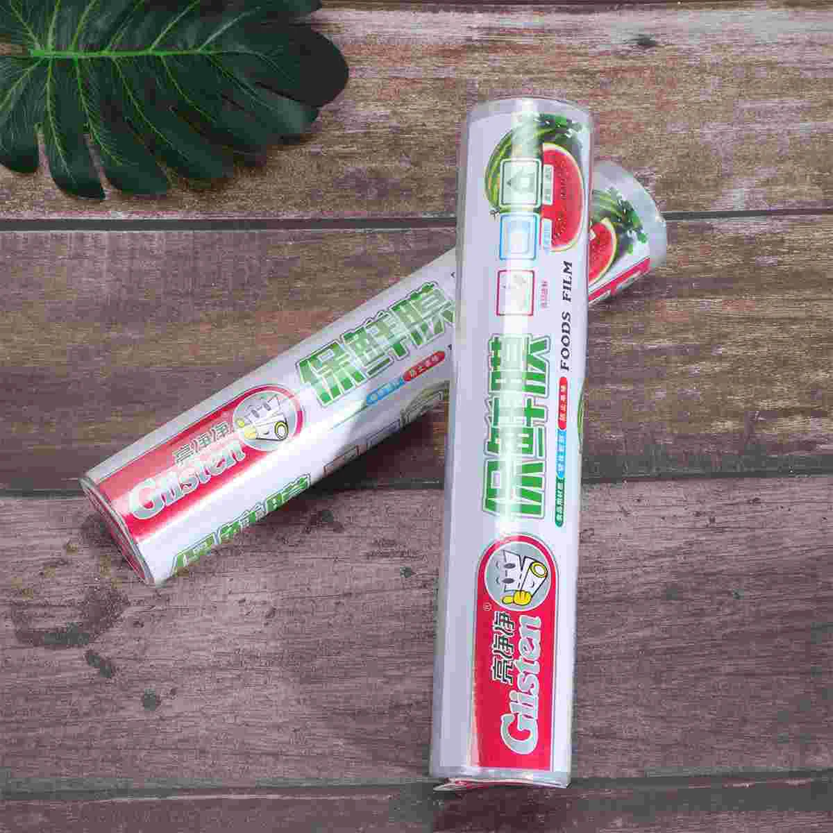 2 Rolls Food Cling Film with PE Wrapping Paper Freezer Boxed