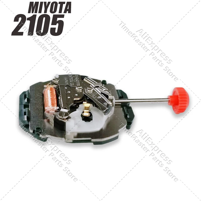 Komponen Perbaikan Arloji Pengganti, Mesin Quartz Kompatibel Miyota 2105 3 Jarum Kalender Ganda Tampilan Hari Tanggal