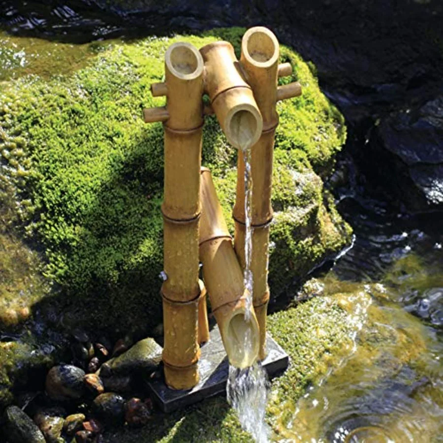 

Deer Scarer Bamboo Fountain Fountain for Ponds and Water Gardens Shishi-Odoshi Inspired Poly-Resin 78306