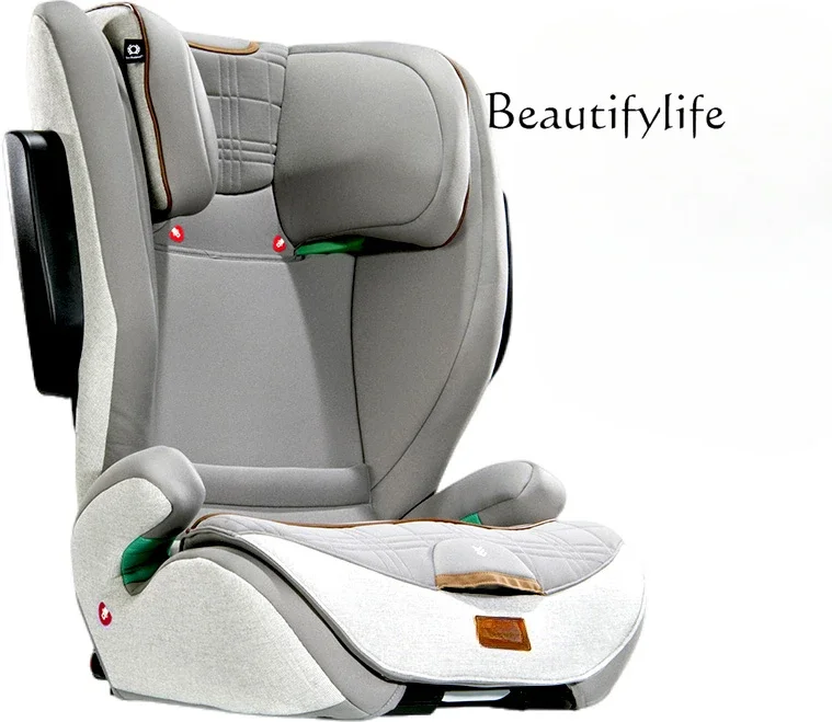 Cotton cloth safety seat 3-12 years old, height-increasing pad, three-point seat belt fixed, flame retardant and breathable