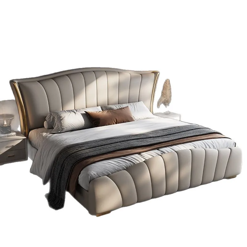 

Современная простая кровать размера «queen-size» для спальни, многофункциональная, с системой хранения для дома