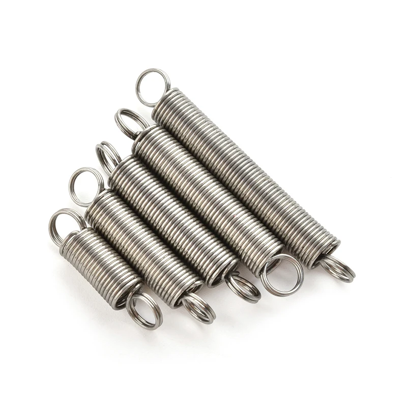 5PCS/2PCS 0.8mm 1.0mm 1.2mm 304 Stainless Steel Tension Spring with O hook Extension Spring