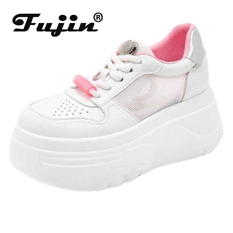 

Женские массивные кроссовки из натуральной кожи, 7 см