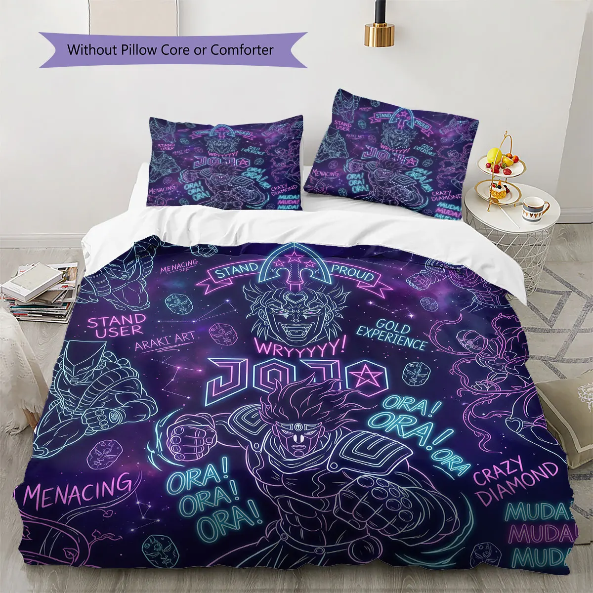 JoJos Bizarre Adventure Comfor Duvet Cover Kid's Bedding Set,Extra Large Size Halloween Gifts Various Sizes Available -HE197