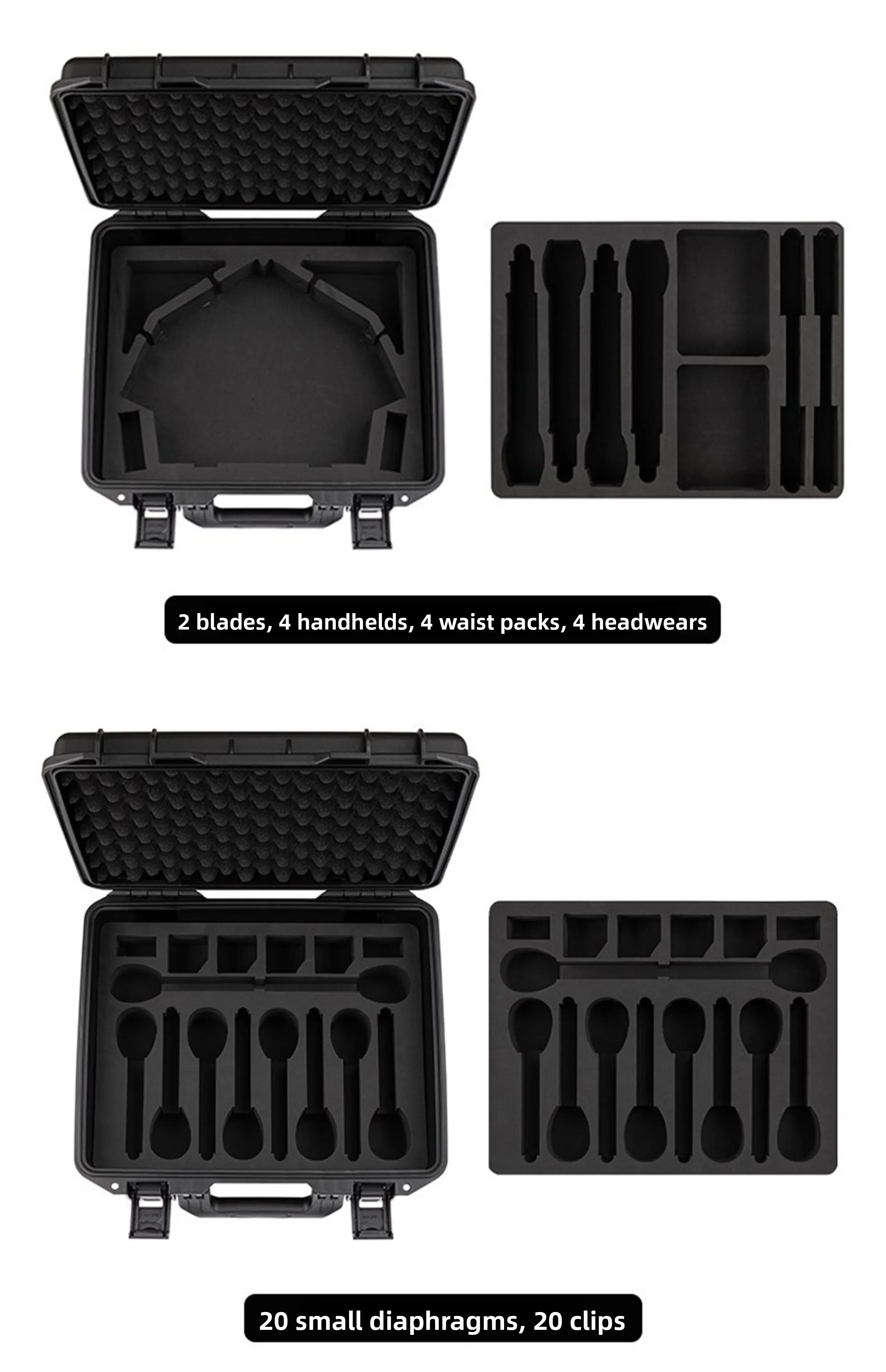 801 Combination Storage Box 8 Microphone 8 Fanny Pack Microphone Fanny Pack Headwear Earphone Monitor Performance Plastic