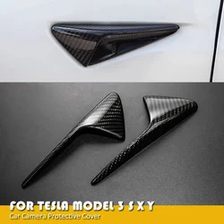 Carbon Fiber For Tesla Model 3 17-22 S 12 -19 X 2016 - 22 Model Y Car Side Marker Turn Signal Cover Camera Fender Overlay