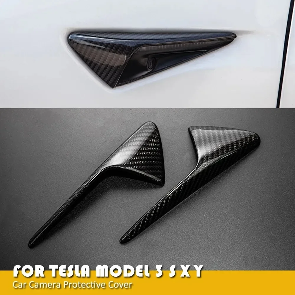 Carbon Fiber For Tesla Model 3 17-22 S 12 -19 X 2016 - 22 Model Y Car Side Marker Turn Signal Cover Camera Fender Overlay