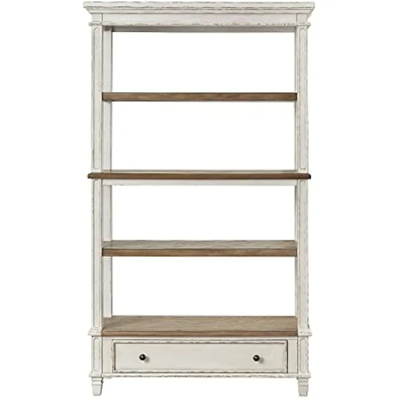 Realyn French Country 75" Bücherregal mit Schublade, Chipped White