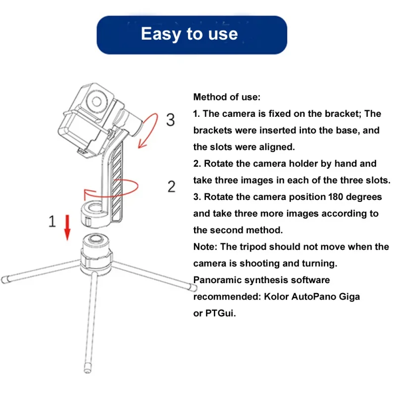 FF-98k 360-degree Panoramic Camera Gimbal Tripod Bracket Accessories Motion Camera VR Scene Image Shooting suit for Gp 5 6 7