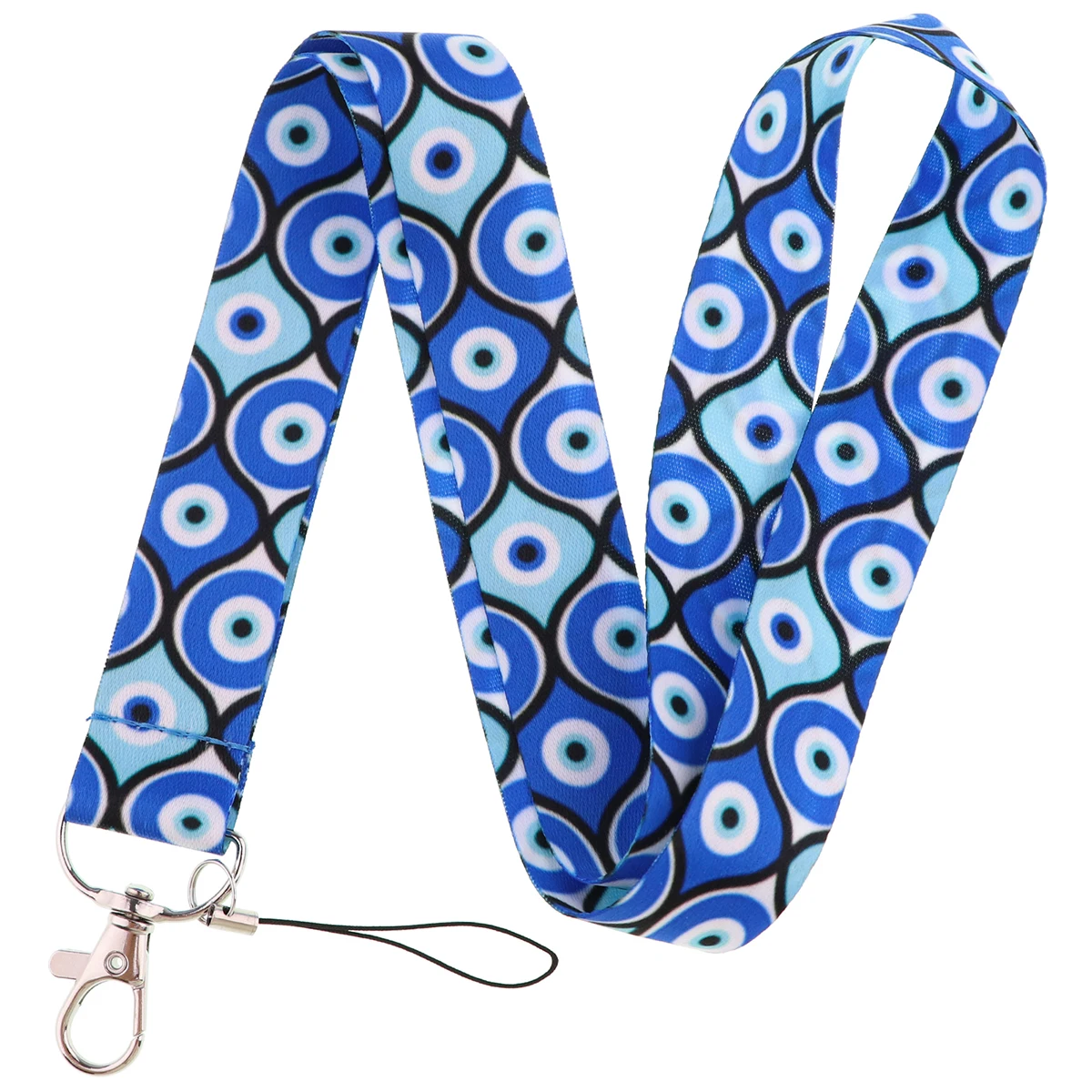 LX941 Blue Evil Eyes Lanyard ID Card Cover Phone Straps USB Badge Holder Neck Strap Cartoon Keychain DIY Hang Rope Accessories