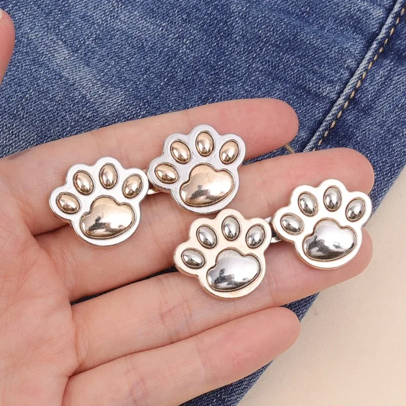 Cute Cat Claw Tighten Waist Buckle metal Brooches Pins Clip Adjustable Snap Button Jeans Buttons Detachable Clothing Accessories