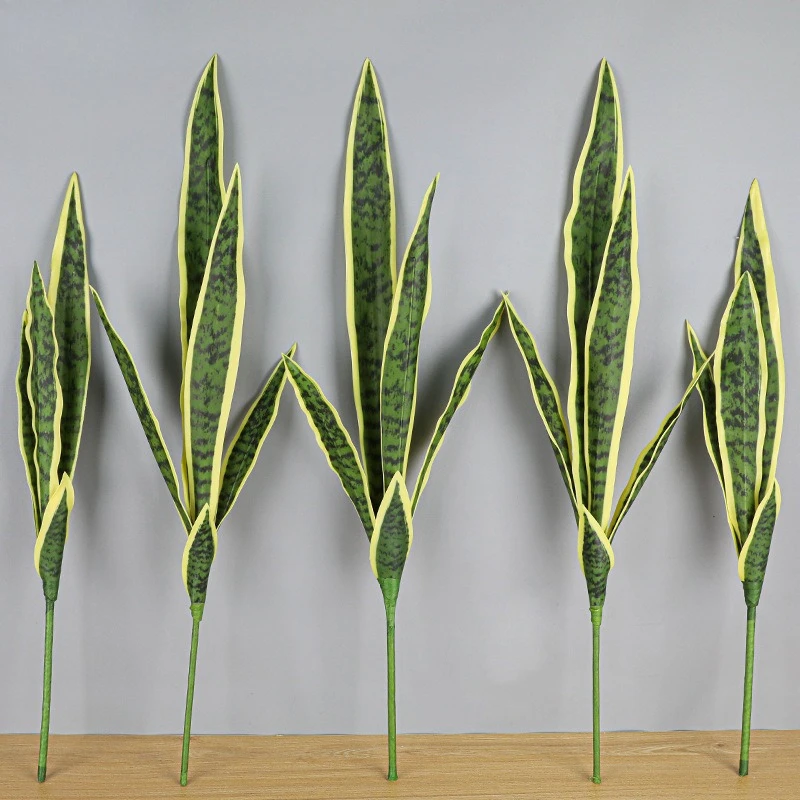 Hupilan simulado borde amarillo Agave suculento bonsái flor falsa hoja simulada Gladiolus
