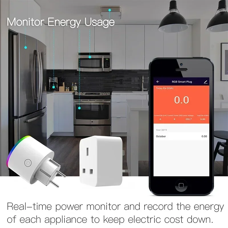 EU US UK DE BR AU IN WiFi Smart Plug Presa Smart Life Tuya App Presa di corrente per telecomando senza fili Alexa Google Home No Hub