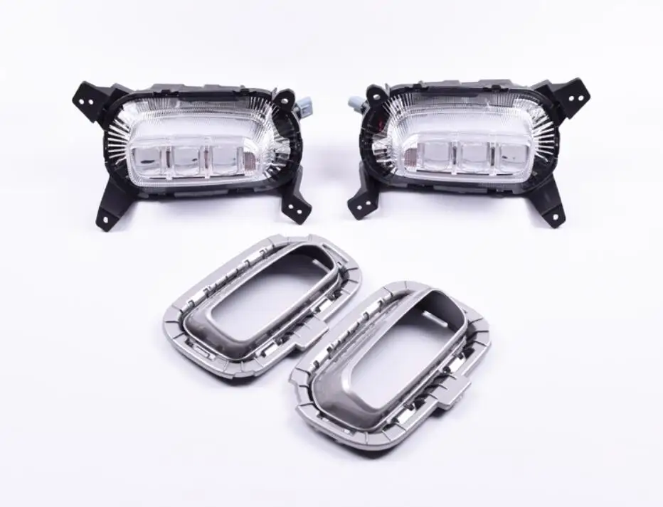 Bumper mobil Sportage KX3 lampu depan KX3 lampu siang hari KX 2020 ~ 2021y DRL aksesoris mobil lampu depan LED untuk KX3 lampu kabut