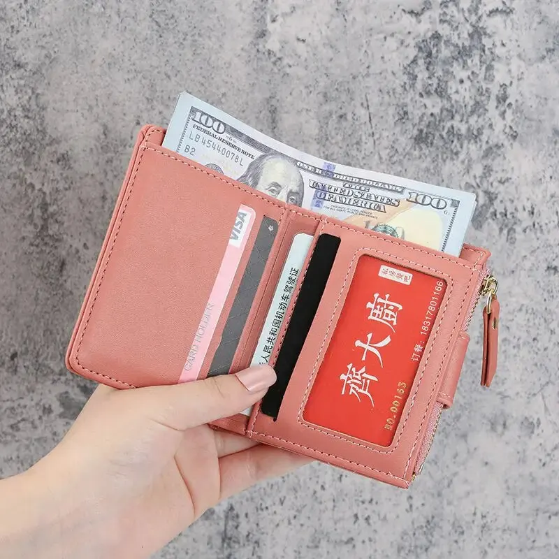 Women Wallets PU Leather Female Purse Mini Multi-Cards Holder Coin Short Wallets Slim Small Wallet Zipper Carteras Para Mujeres