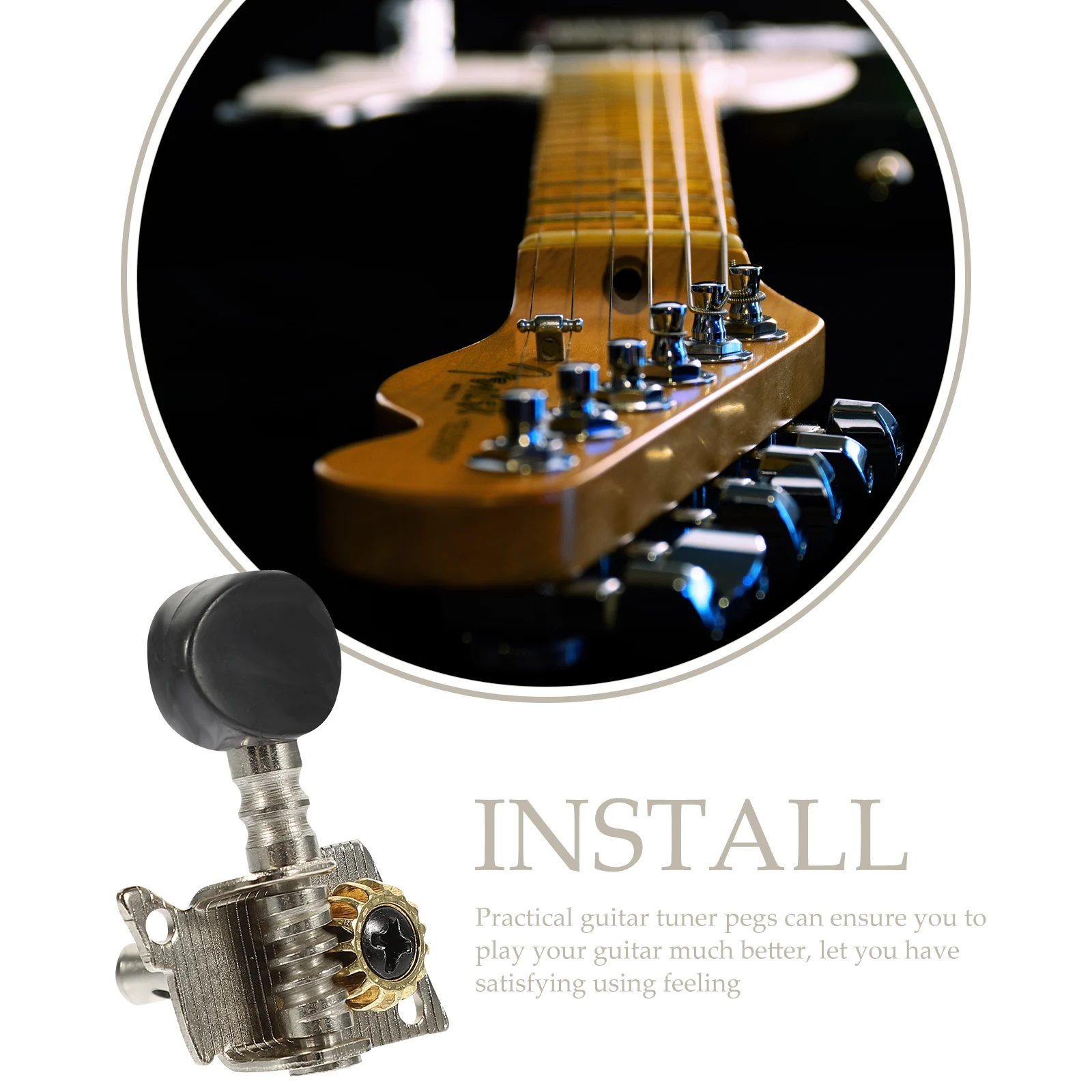 

6pcs Metal Guitar Tuning Pegs Sturdy Durable Folk Guitar Tuner Key Accessories for Beginners Professionals Strings Fix Improve