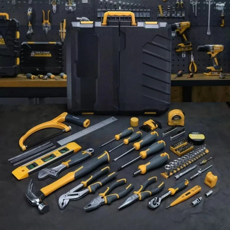 15 Inch Chrome Vanadium Steel Multifunctional Hand Tool Set Hard Case Mechanical Vehicle Auto Repair Maintenance Kit