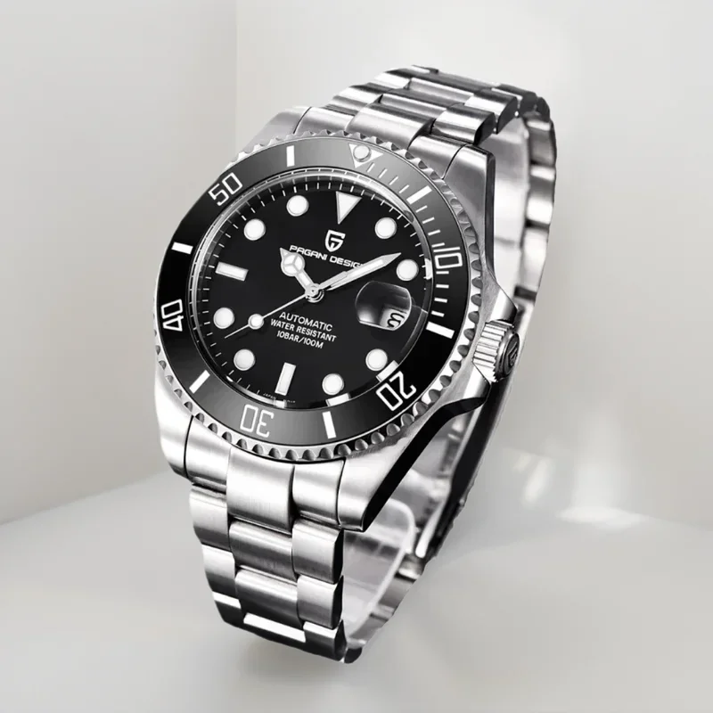 PAGANI DESIGN 8215 Automatikuhr, luxuriöse mechanische Uhr aus Saphirglas, Sport-Edelstahl, wasserdichte Herrenuhr