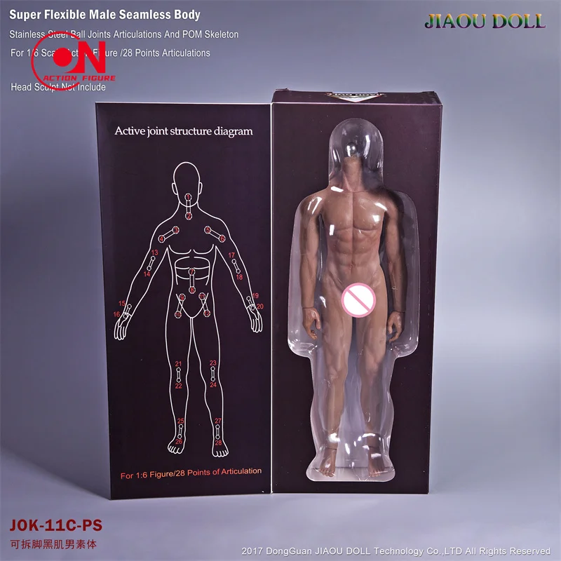 JIAOU boneka JOK-11C, skala 1/6 Super fleksibel Bodi pria tanpa kelim dengan kerangka logam 12 "mainan Action Figure