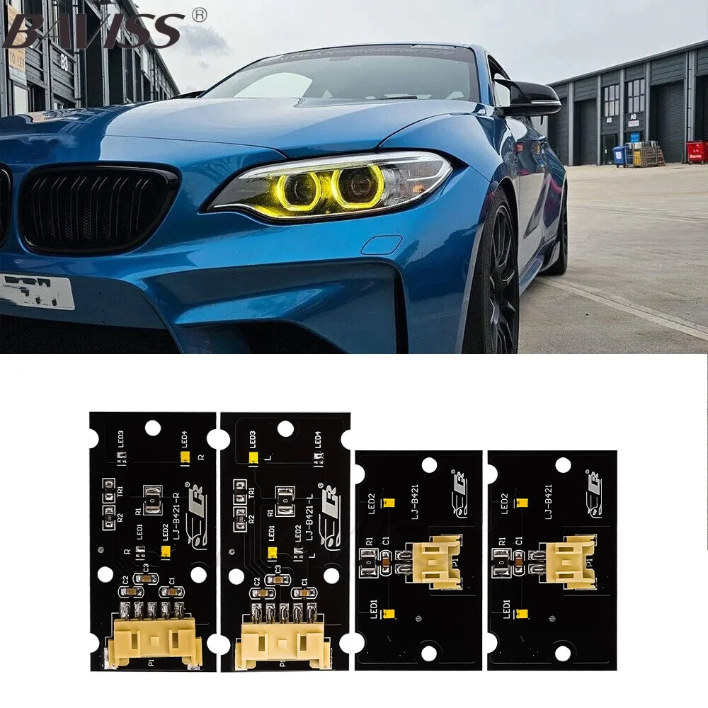 

BAVISS M2 Желтый Синий Красный DRL Angel Eyes Для BMW 2 серии 2014-2017 F87 F22 F23 220i 228i M240i Ксеноновая фара дневного света