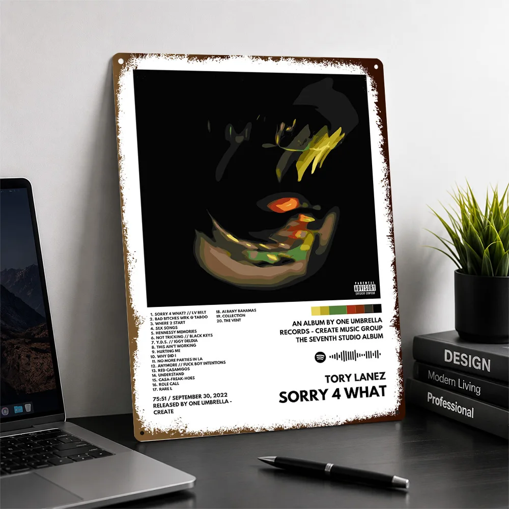 Tory Lanez Sorry 4 What Album Textured Metal Poster Graphic Wall Art For Listening Room Customized Aluminum Sign Birthday Gift