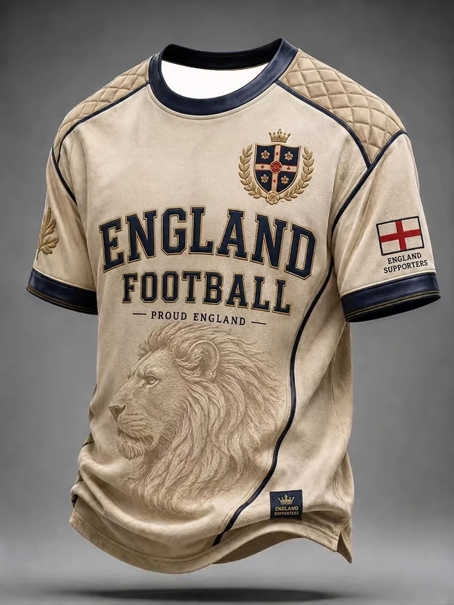 2026 Edition England Fans Football Training T-Shirt - 3D Digital Printing - Comfortable and Breathable - Family Clothing