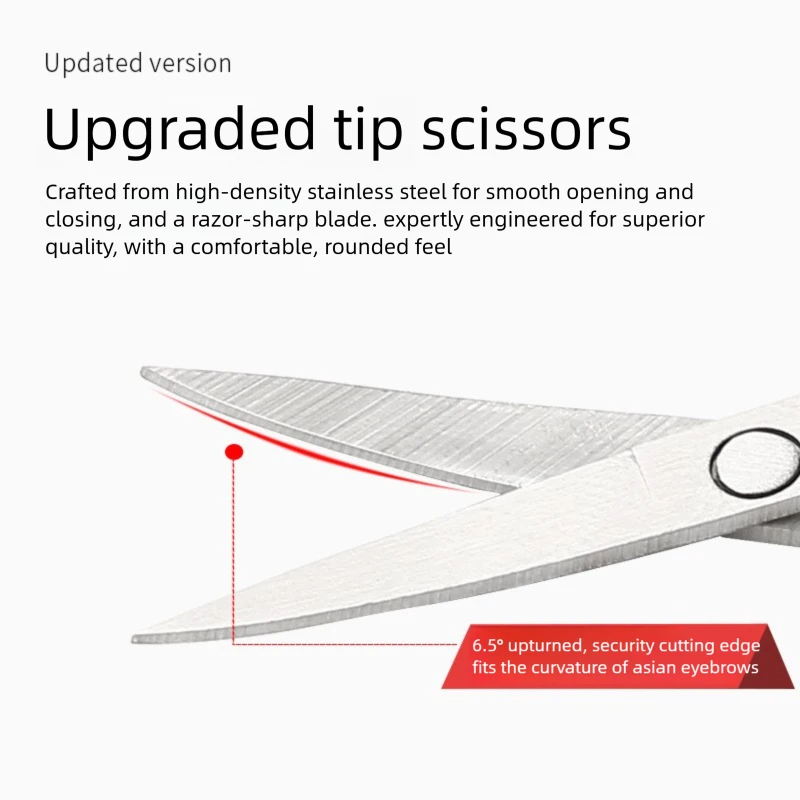 Rounded Curved Tip Small Scissors, Stainless Steel Eyebrow Nose Hair Grooming Tool