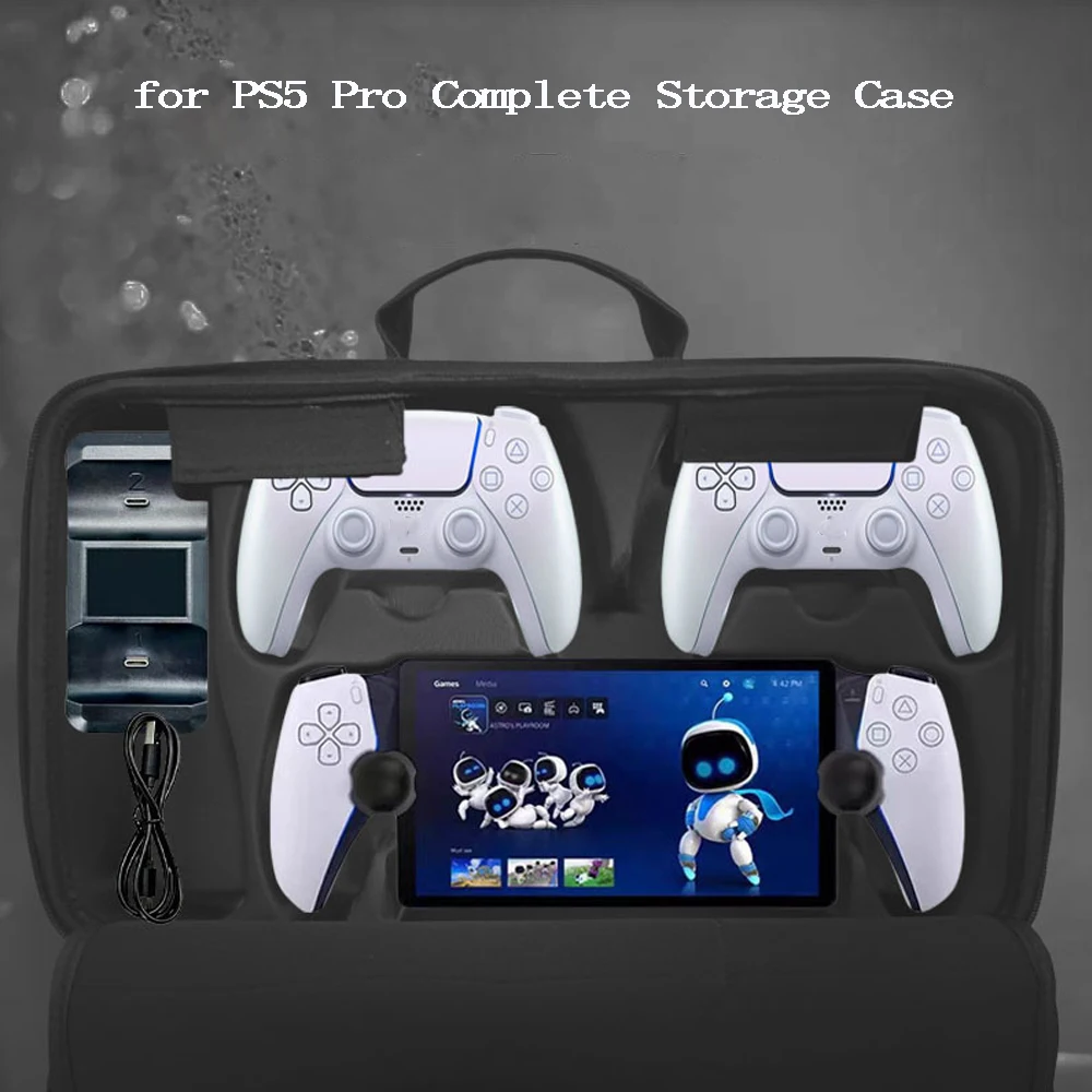 

Gaming Console Storage Bag for PS5 Pro Protective Carrying Case with Multiple Compartment for PS5 Pro Gaming Accessories