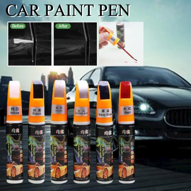 

New 6 Color Car Paint Scratches Repair Pen Brush Waterproof Paint Marker Pen Car Tyre Tread Care Automotive Maintain Black White