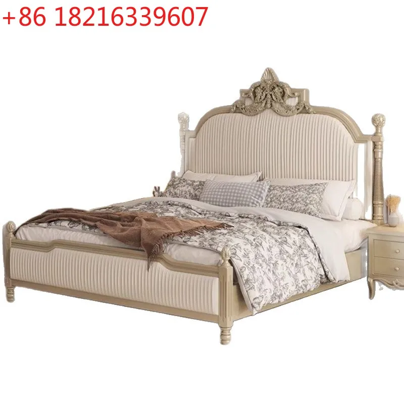 YAO full solid wood carving flower bed master bedroom 1.8 meters 1.5 meters double princess bed wedding bed American high-end